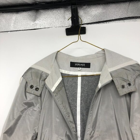 Versace Sport  silver hooded windbreaker cropped drawstring hem womens SP - Picture 4 of 15